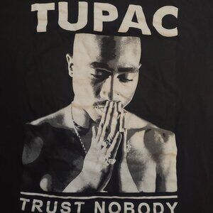 Tupac Trust Nobody T-shirt Men's Size XXL 2xl Black Hip Hop Rap 2Pac Shirt